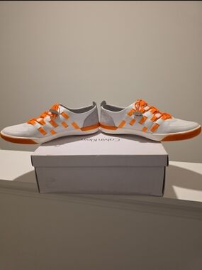 Calvin Klein White Sneakers with Orange Accents